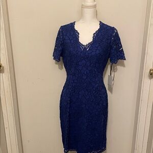 Calvin Klein Royal Blue Lace Midi Dress